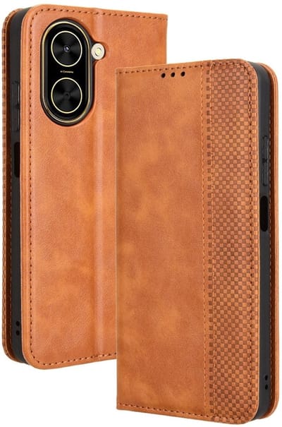 Coverup Hoesje - Geschikt voor Xiaomi Redmi A5 (173mm) Hoesje - Coverup Vintage Style Book Case - Bruin
