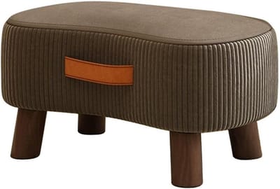 Fluwelen voetenbank - Accent krukje - Voeten rusten - Draagbaar handvat - 40x28x23cm - Donkergrijs