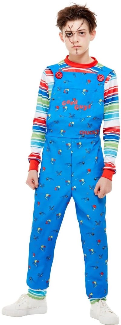 Smiffys - Chucky Kinder Kostuum - Kids tm 12 jaar - Blauw