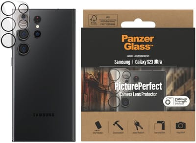 PanzerGlass Screenprotector geschikt voor Samsung Galaxy S23 Ultra Glazen | PanzerGlass PicturePerfect Camera Protector - Case Friendly