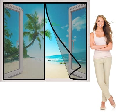 Hordeur Hor Raam 90x115 cm Insectenwerend Zwart Eenvoudige Montage