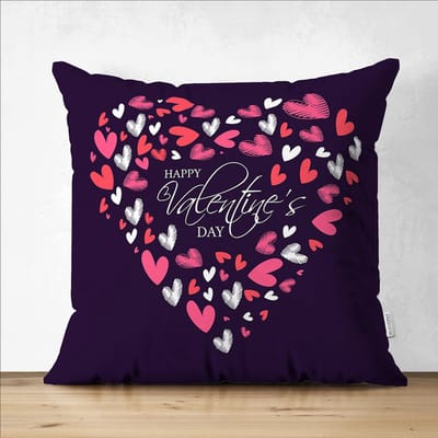 Velvet Kussensloop - kussenhoes - Sierkussenhoes - hoes voor sierkussens - Happy Valentine's day - 45x45 cm - Fluweel - valentijn cadeautje voor haar