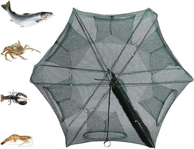 Opvouwbare visnet met 6 gaten voor vissen - Nylon korven - Groot aasvisscher voor minnow, crayfish en crab