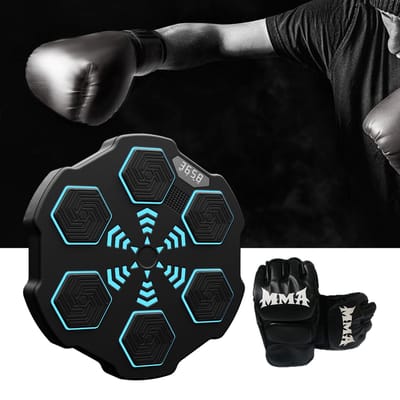 Muziek Boksmachine Eenvoudig te Gebruiken Slimme Elektronische Muur Target met LED Lichten voor Spel Jeugd Workout Kinderen Volwassenen Competities black