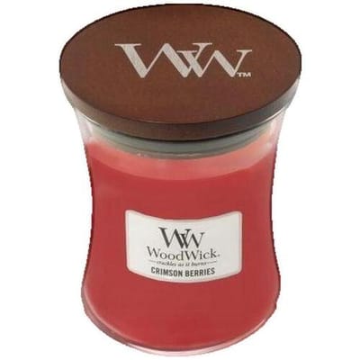 WoodWick Hourglass Medium Geurkaars - Crimson Berries - 60 branduren