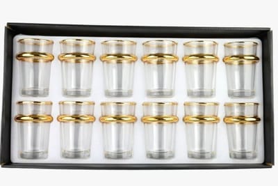 Bavary Arabic Glazen - Set van 12 stuks - Goud Design - TheeGlas
