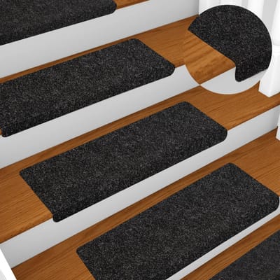 vidaXL - Trapmatten - Zelfklevend - 5 - stuks - 65x21x4 - cm - Zwart - Rechthoekige - Rand