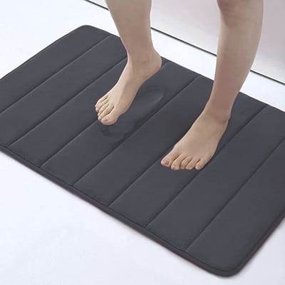 Memory foam badmat 50*80CM, absorberend badmat, badkamer antislip PVC padding dikke badmat, badkamer vloeren en bad ultra zachte badkamer tapijt - donkergrijs