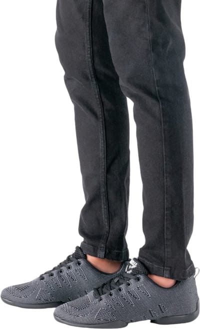 Anna Kern Suny 4050 | Zwart - grijs Mesh - Heren lichtgewicht Danssneakers met Splitzool voor Salsa, Bachata en Training - SUNY - Zwart/Grijs - 43 1/3