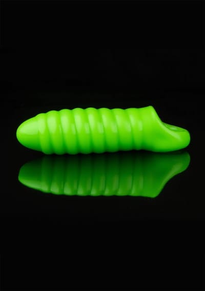 Glow in the Dark Dikke penis sleeve met ribbels