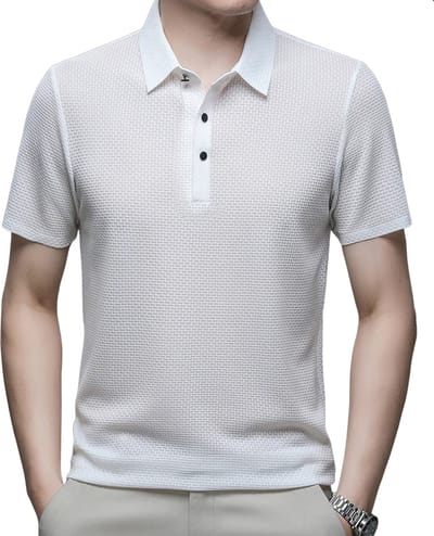 Heren Poloshirt Linnen - Slim Fit - Mode - Polo - Wit - Shirt - Ademend