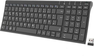 Draadloos Toetsenbord met Ergonomisch Ontwerp en Lange Batterijduur voor Computer en Laptop