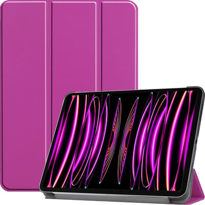 Hoesje - Geschikt voor Apple iPad Pro (2022) - 11 inch - 4e generatie - Dun & Stevig - Hardcover Book Case - Trifold Bookcase Hoes - Hard Cover - Tablethoes - Paars