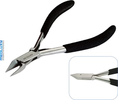 MEDLUXY® - Nageltang - Hoektang - Comfort Greep kleur zwart - Spits Rechte Bek - 13 cm [ingegroeide nagels , nagelhoekjes, Nagelknipper]