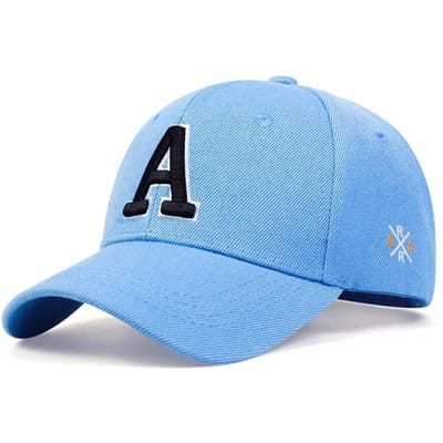 Unisex A Letter Borduurwerk op de zijkant Baseballpetten Lente en Herfst Buiten Verstelbaar Casual Petten Zonbescherming Pet Sport Golfpet hemelsblauwe kleur