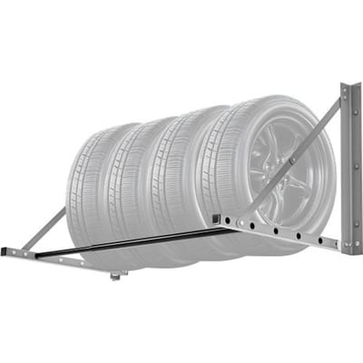 VEVOR Bandenrek, Bandenstandaard, Garagerek voor wandmontage, 812-1219 mm verstelbaar, Q235 Robuust stalen bandenrek voor standaardbanden (R355.6 tot R508 mm), Max. draagvermogen 136 kg
