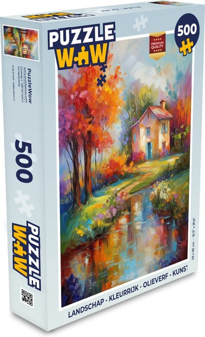 Puzzel Landschap - Kleurrijk - Olieverf - Kunst - Legpuzzel - Puzzel 500 stukjes