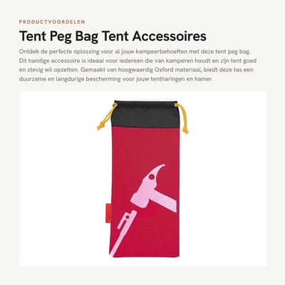 Dailygoods- Opbergtas Tentpennen - Draagbaar Formaat - Premium Oxford-Materiaal - Duurzaam - Gereedschapszak - Voor Kamperen - Tentpennentas