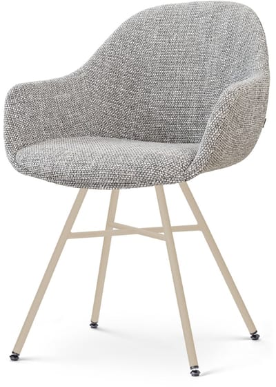 Nolon Noa-Mae Eetkamerstoel Grijs Blend - Beige Onderstel - Scandinavisch - Stoffen - Armleuning - Comfortabel