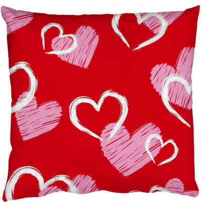 Sierkussens - Kussentjes Woonkamer - 50x50 cm - Patroon - Hartjes - Roze - Valentijn