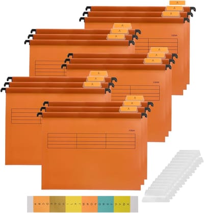 A4 Hangmappen met Tabs en Invoervellen - 15 Stuks voor Kantoor en School, Ideaal voor Bestandsopslag en Organisatie