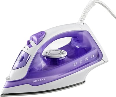 Sokany, Stoomstrijkijzer 2000W met Zelfreinigend Systeem en 180ml Reservoir, Paars