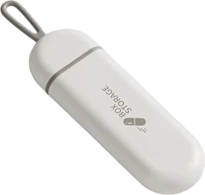 Rieba® Pillendoos – Medicijnendoosje – Pillen organizer – Uitneembaar opbergdoosje voor onderweg - 3 vakjes – Wit