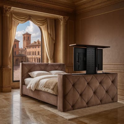 Boxspring Ferrera met voetbord TV-lift 120x200 cm Donkerbruin
