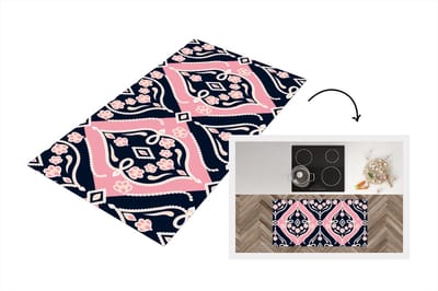 Keukenloper - Loper keuken - Bloemen - Roze - Ornament - Design - 120x60 cm - Keukenloper vinyl
