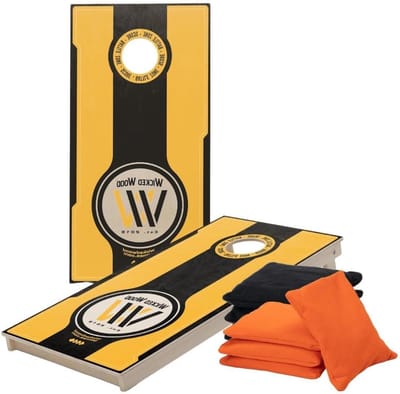 Cornhole Set - Gooispel Planken - Buiten Spelen - Officieel Wedstrijdformaat - 120x60 cm - Geel Zwart