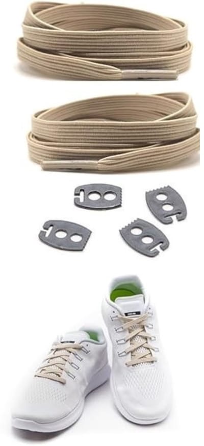 Famanu – Elastische schoenveters zonder strikken, platte rubberen veters met instelbare spanning
