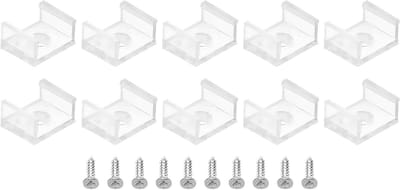 50 Stuks LED Strip Licht Clips - Bevestigingsbeugels voor Waterdichte Neon RGB Kabels, Inclusief Schroeven en Transparante Plastic Klemmen