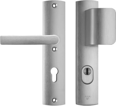 AXA Veiligheids Deurbeslag set - Curve Plus - Deurkruk Aluminium - D-duwer + kruk - PC72 - Anti-kerntrek - Omkeerbaar - Geslepen F1 - SKG3