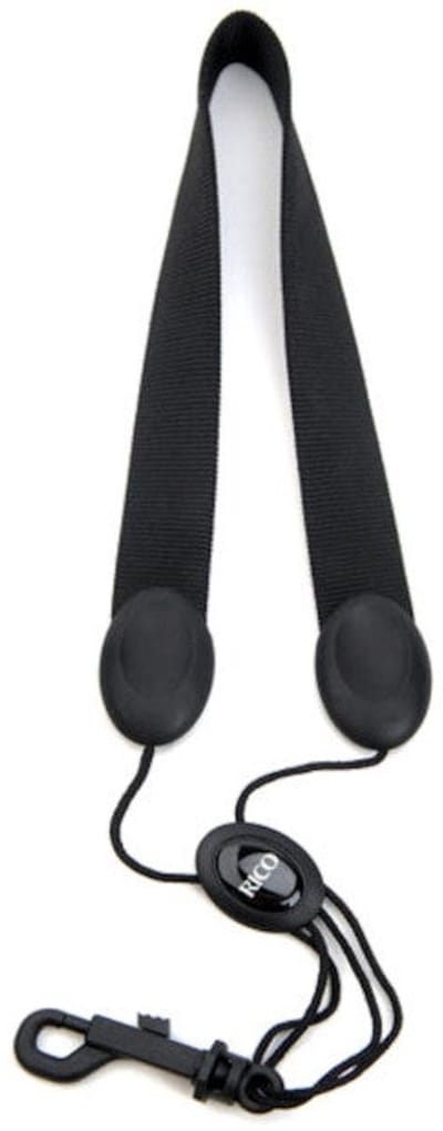 D'Addario Woodwinds SJA13 Rico Saxophone Strap Black Snap Hook voor alt- en sopraan saxofoon