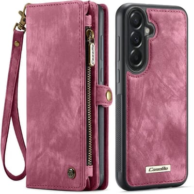 CaseMe 008 Geschikt voor Samsung Galaxy A37 - 2-in-1 Book Case en Back Cover - Magnetisch Uitneembaar - Portemonnee Hoesje - Rood