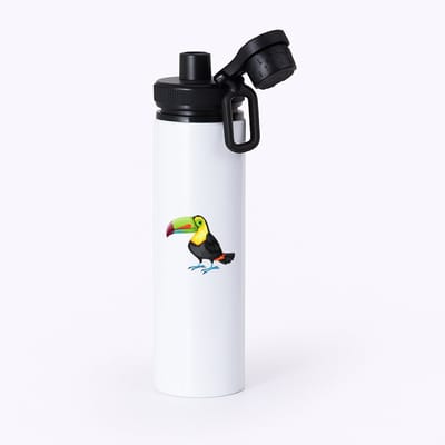 Hacebo® - Toecan waterfles met draaidop zwart - Vogels - Dieren liefhebbers - Jungle - dieren - dierendag - water fles - 850ML
