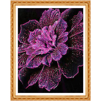 Peinture diamant 5D DIY feu d'artifice, broderie diamant murale, kit de point de croix 20X30CM pink