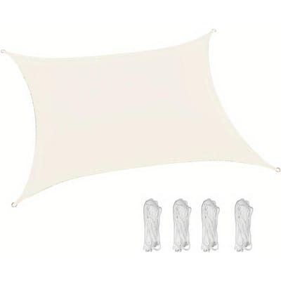 1 pièce Voile d'ombrage Protection UV Tissu Oxford Auvet Rectangulaire avec Effet Rafraîchissant, Toile Durable & Respirante pour Terrasse Jardin, Bord de Piscine 150x200cm beige
