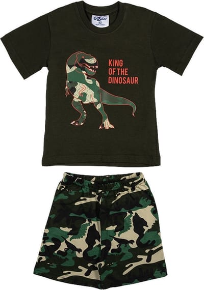 Fun2Wear - Dino Shortama Baby | Kaki - Katoen - Maat 62