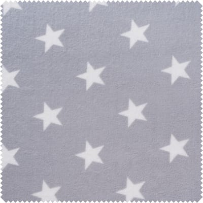 Fleece stof "Stars" - Lichtgrijs