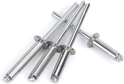 Blindklinknagels - Vouwnagels - Metaalversterking - Roestvrij staal 304 - 100 stuks - Zilver