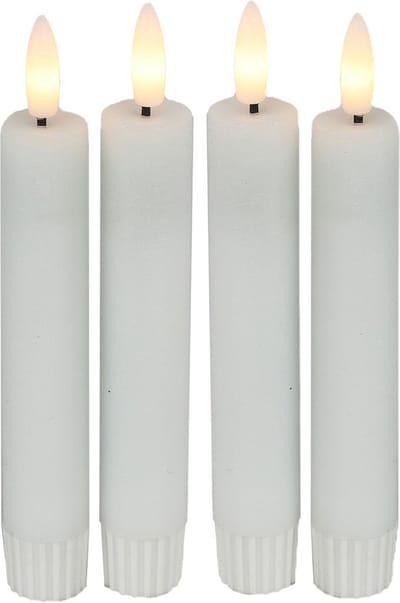 Countryfield Led dinerkaarsen - 4x st- wit -H15cm - afstandsbediening