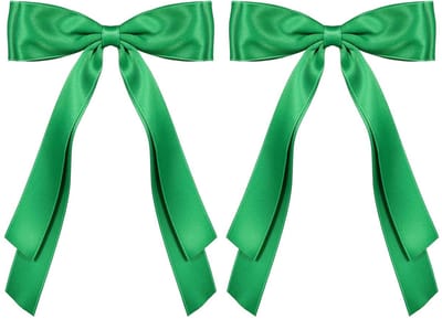 5,5 inch satijnen groene strikken haarspeld lange staart lint paardenstaart haarspelden voor vrouwen meisjes Kerstmis aarde St. Patrick's Day carnaval lente outfit jurk decoratie accessoires cadeau