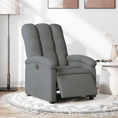 vidaXL - Fauteuil - elektrisch - verstelbaar - stof - donkergrijs