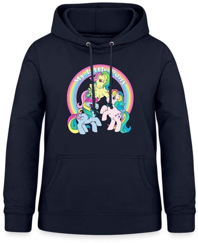 My Little Pony Retro Kleurige Ponys Met Regenboog Hoodie Dames