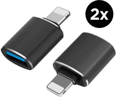 Set van 2 | Staza® Lightning naar USB Adapter - USB 3.0 OTG Adapter naar Lightning - Geschikt voor iPhone en iPad - Data overzetten van Geheugenkaart naar iPhone / iPad en Vice Versa