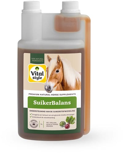 VITALstyle Suikerbalans - Paarden Supplementen - Ondersteunt De Suikerstofwisseling - Met o.a. L-Carnitine & Artisjok - 1 L