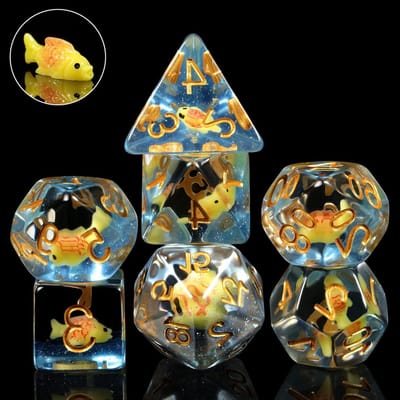 Dobbelstenen Set - RPG Dobbelstenen - Tafelspellen Spelen - Vis Ontwerp - 16mm - Blauw