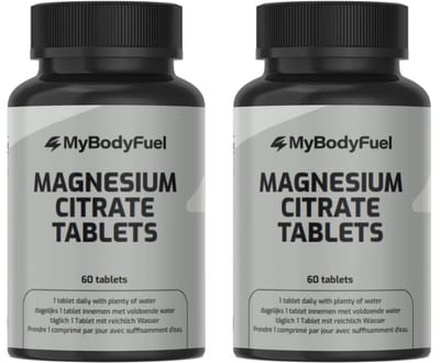 MyBodyFuel - Magnesium Citraat 200 mg - 2 Pack (120 Tabletten) - Hoog opneembaar Magnesium Supplement