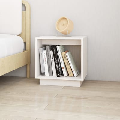 vidaXL - Nachtkastje - 40x30x40 - cm - massief - grenenhout - wit